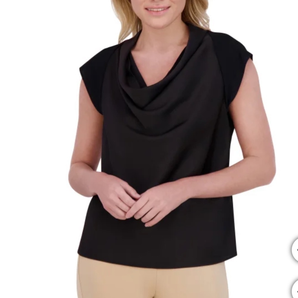 NWT DKNY Cowl Neck Sleeveless Top S M